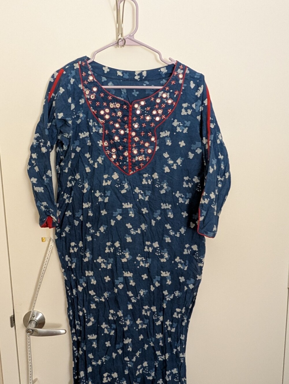 Indigo Embroidered Designer kurti